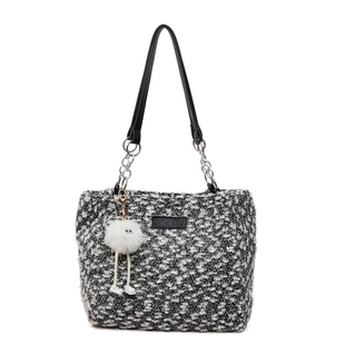 秋冬大容量毛绒包包女2025新款单肩通勤包小众百搭毛呢帆布托特包