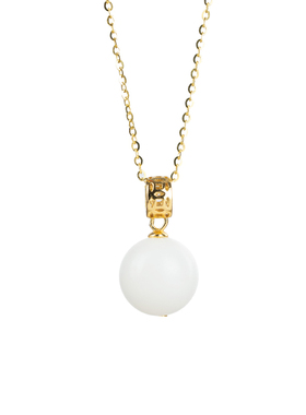 转运珠项链女款天然白玉菩提吊坠