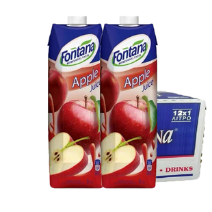 塞浦路斯进口fontana芬特乐芳塔娜苹果汁果味饮料1L大瓶商用咖啡