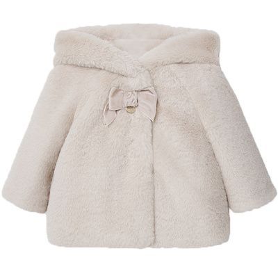 现货西班牙mayoral蝴蝶结仿皮草