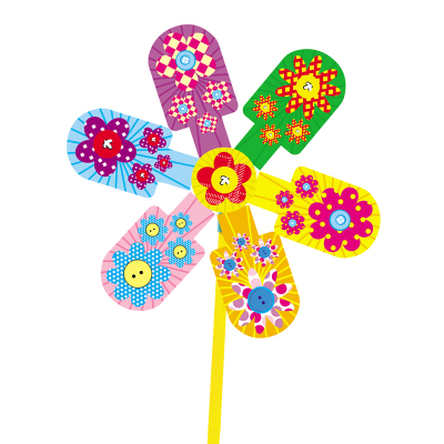 风车diy手工材料幼儿园儿童创意装饰幼儿园玩具户外旋转小风车