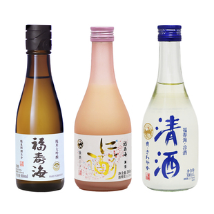 福寿海清酒纯米大吟酿低度浊酒冷酒300ml*3自然发酵微醺日式清酒