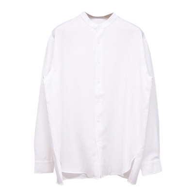 夏季清凉透气防皱有垂感立领衬衣