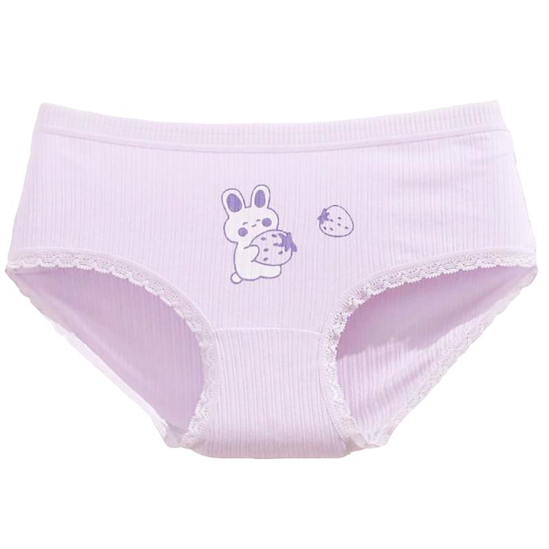 5条女生内裤纯棉中腰抗菌100%棉