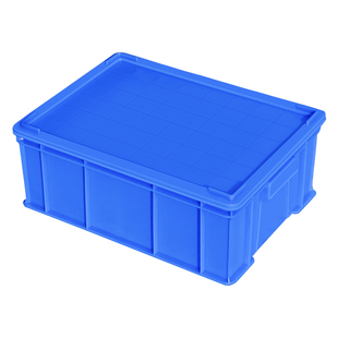 胶框塑料周转箱大号长方形框子收纳加厚蓝色胶筐收集箱物流箱带盖