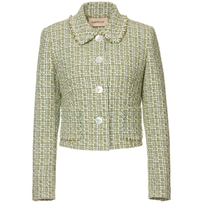 宝姿PORTSPURE女装舒适格纹花呢香风短外套