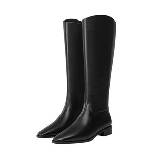 朱珠明星同款7or9骑士靴女靴秋冬长靴高筒靴长筒靴瘦瘦靴靴子乌木