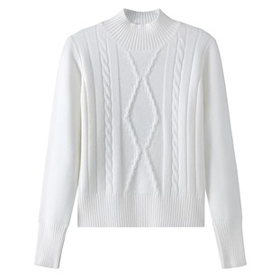 半高领短款毛衣女冬季加厚修身可外穿内搭打底衫小个子针织衫上衣