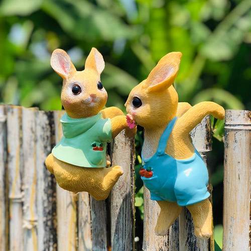 户外兔子挂件创意花盆挂饰动物花园庭院造景装饰品家居工艺品摆件