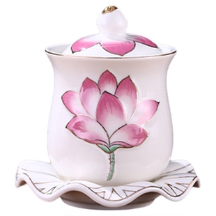 陶瓷供杯套装家用佛台供佛杯观音供水杯佛前杯子上供水杯佛堂贡杯