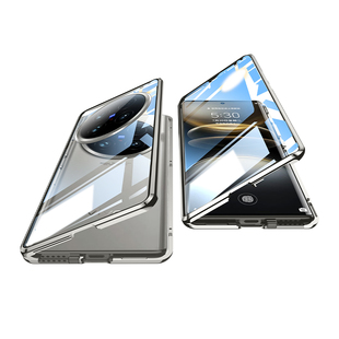 适用vivox100ultra手机壳新款vivox100spro保护套双面玻璃全包防摔磁吸X 200Pro镜头男女网红十高档防窥外壳