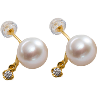 南珠宫简雅925银淡水珍珠耳钉耳饰精致优雅小清新设计生日礼物