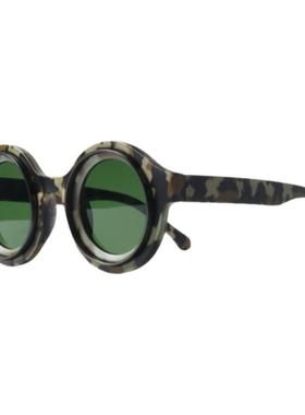 迷彩层次感UV400圆形近视潮墨镜