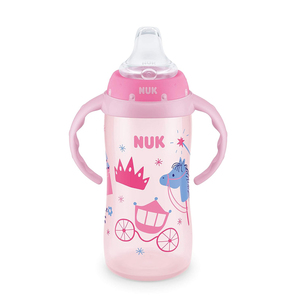 美国代购NUK鸭嘴杯婴儿宝宝学饮杯防漏训练杯水杯 带刻度300ml