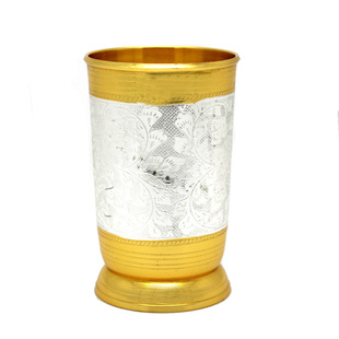 印度风尚 进口铜水杯金色复古东南亚风 净化活化水便携纯紫铜杯