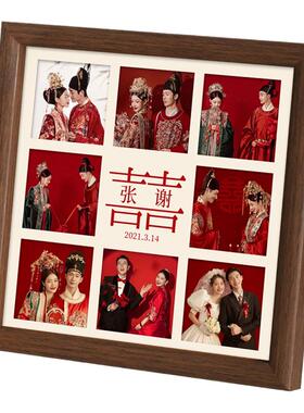 相框照片定制diy九宫格9情侣摆台生日礼物闺蜜涂鸦儿童4四6六纪念