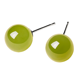 宫里上新和田玉耳钉女纯银耳饰天然玉石绿色耳环新中式生日礼物