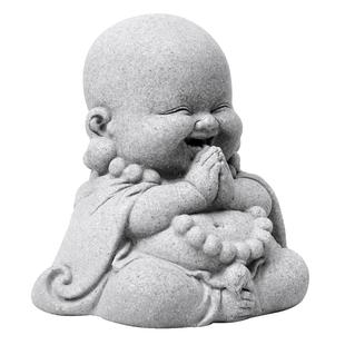 鱼缸水族弥勒佛造景孙悟空摆件青沙石佛像盆景微景观装饰防石雕