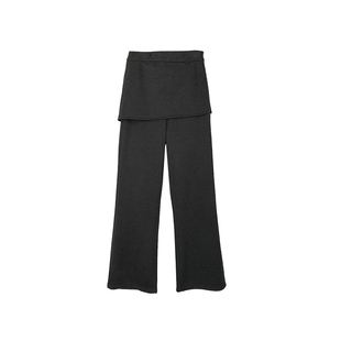 超优比例！~遮胯假两件屁帘喇叭裤女秋冬新加绒高腰显瘦休闲长裤