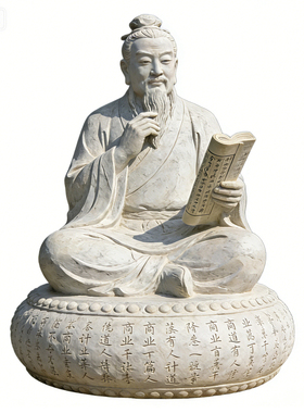 校园历史名人古代商圣范蠡汉白玉石雕雕像室内景区纪念馆大型装饰