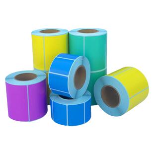 彩色三防热敏条码纸80*70*60*50*40*30*20红黄蓝不干胶标签纸贴纸