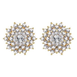 2024气质新娘结婚耳环女s925银针耳钉韩国简约雪花夸张大耳坠耳饰