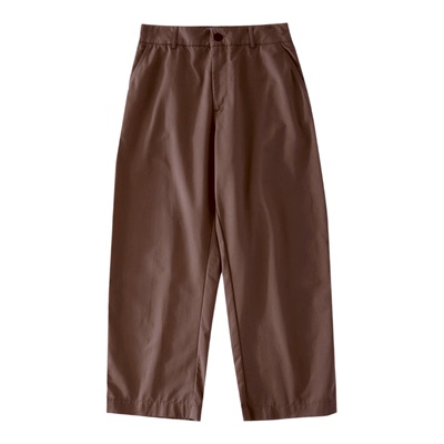 英国轻薄棉纱中腰微宽长裤