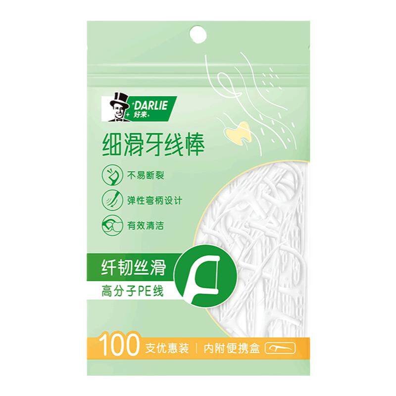 好来细滑牙线棒100支每袋