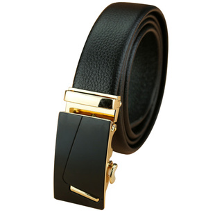 皮带男真皮头层牛皮休闲商务自动扣青中年牛皮裤带男真皮男士腰带