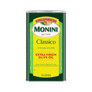 【新货】意大利原瓶原装进口莫尼尼经典3L橄榄油炒菜烹饪植物油