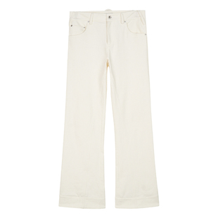 Simple Project*Boot-Cut Trousers  女款弹力修身棉质微喇翻边裤