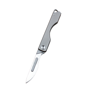 钛合金手术折叠美工刀架钥匙扣小刀户外随身便携EDC23/24可换刀片