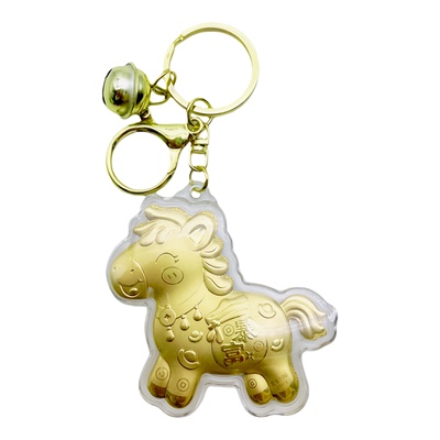 黄金小金马钥匙扣马上有钱小马挂
