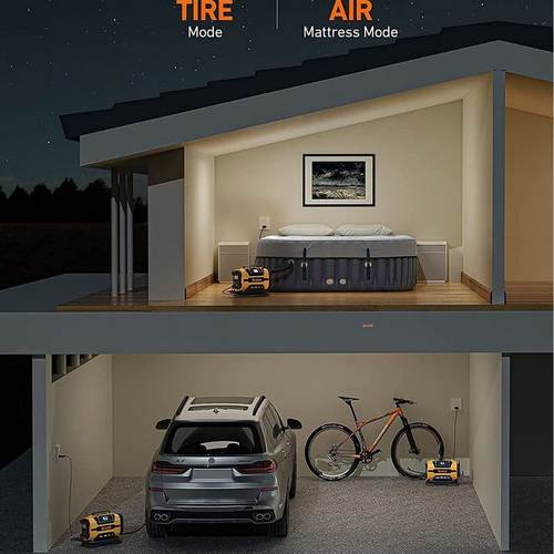 AC/DC汽车充气泵交流110-230V打直流12V气泵双电源气泵车载充气泵