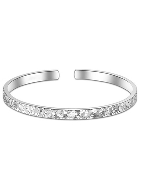 碎冰冰手镯999纯实心女银包铜开口手环网红同款爆闪生日新年礼物