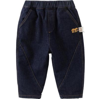 戴维贝拉男童加绒牛仔裤子