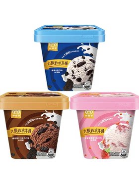 550g和路雪冰淇淋香草牛乳甜查理草莓曲奇巧克力大颗粒欢享桶雪糕