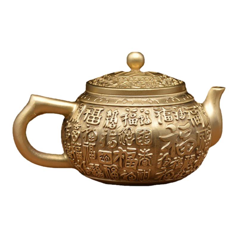 纯铜双人小茶壶功夫茶道铜壶多功能黄铜小酒壶滴水壶铜器镇纸摆件