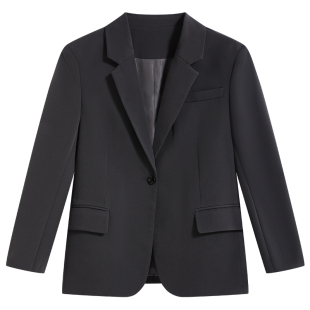 图曼朵黑色西装套装女春面试职场通勤考公修身大学生正装西服外套