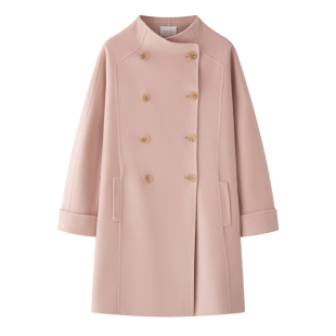 TEASEL 「生活在电影里」14.5微米微斗篷排扣双面呢纯羊绒大衣