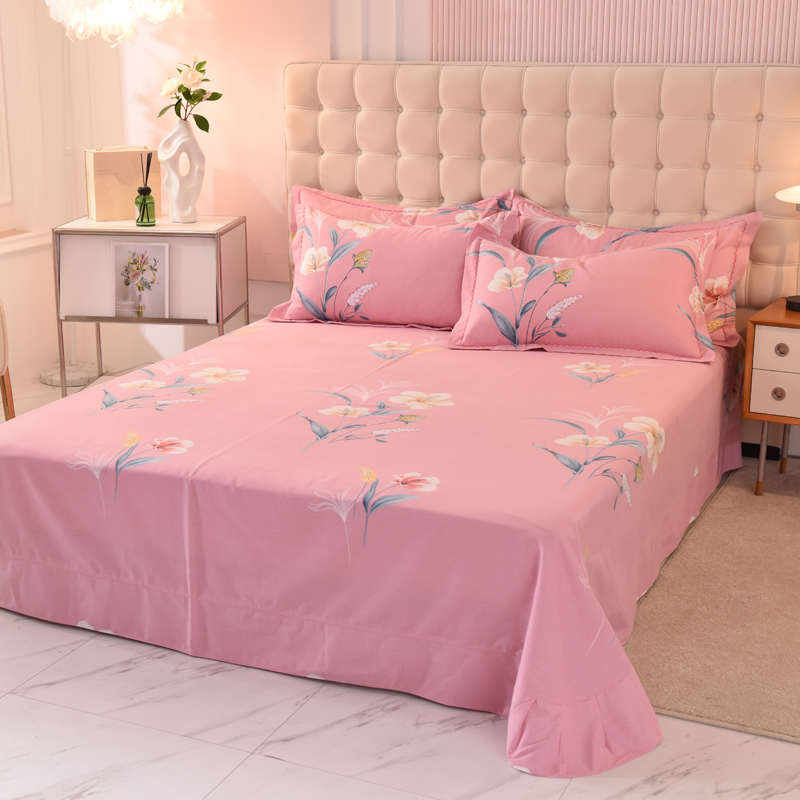 高端100棉加厚纯棉全棉四件套磨毛床品床单被套2025新款高档粉色