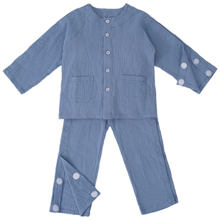 儿童全棉术后易穿脱护理服胳膊骨折专用衣服小孩住院病号服睡衣春