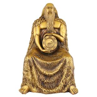 伏羲铜像人文始祖伏羲氏像黄铜八卦祖师三皇之一华夏家居桌面摆件