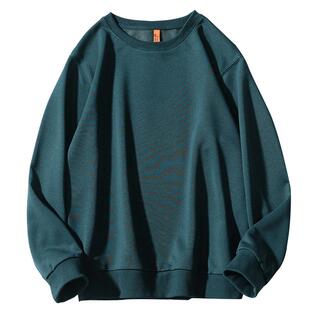 【清仓特惠】日系重磅圆领户外卫衣男加绒保暖纯色长袖t恤打底衫