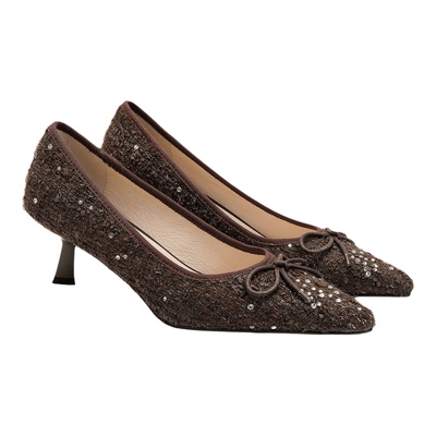 fed法式单鞋气质尖头浅口高跟鞋