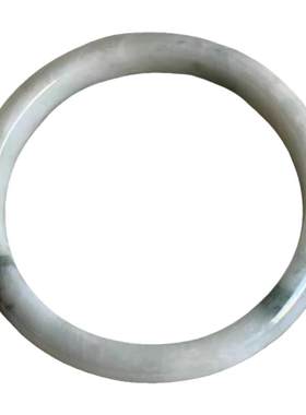 缅甸A货翡翠手镯白色飘花78.8mm