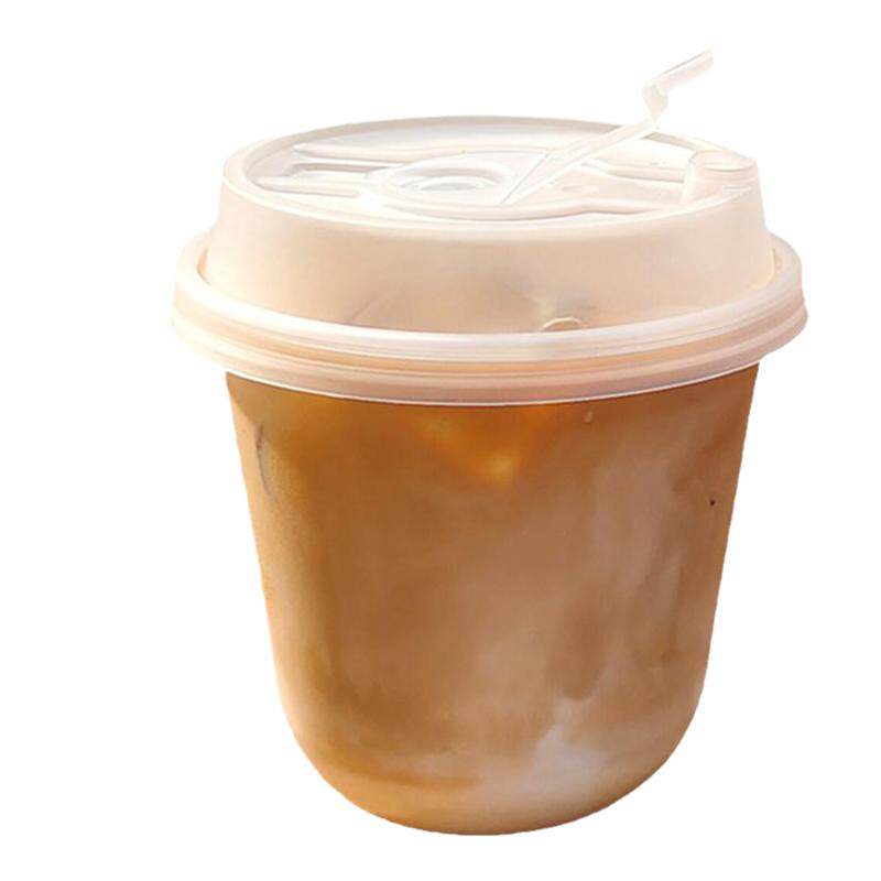 U型咖啡杯胖胖脏脏冰淇淋89口径一次性PET高透明冷饮奶茶打包配盖