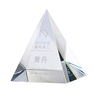K9超亮透明水晶金字塔造型柱状奖杯事业单位表彰颁奖奖牌礼品HOT