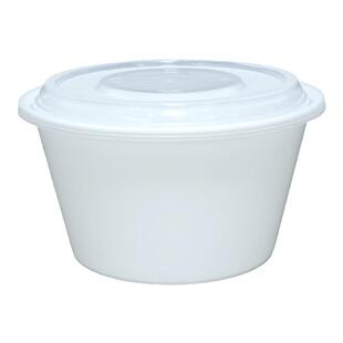 一次性餐盒圆形1250ml打包盒麻辣烫外卖专用汤粉打包碗双层汤粉碗