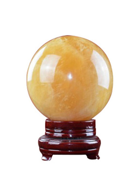 黄玉风水球摆件转运球